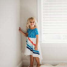 Load image into Gallery viewer, Red, White, and Blue Rainbow Dress - littlelightcollective