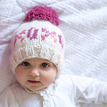 Load image into Gallery viewer, XOXO Valentine&#39;s Day Hand Knit Beanie Hat - littlelightcollective