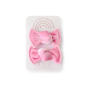 Knot Pigtails // Baby Pink Velvet Bows - littlelightcollective