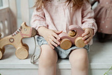 Load image into Gallery viewer, Pink Wooden Beetle Car Toy - littlelightcollective