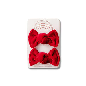 Knot Pigtails // Red Velvet Bows - littlelightcollective