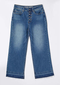 Size 6 Captiva Wide Leg Cropped Jeans, Medium Wash - littlelightcollective