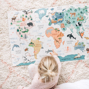 World Map Floor Puzzle (Pre-order, shipping September) - littlelightcollective