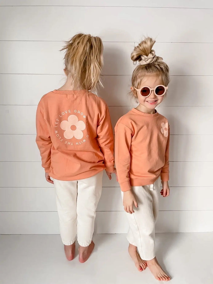 Let Love Grow Organic  Sweatshirt - Coral Pink - littlelightcollective