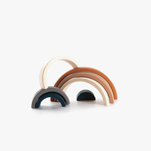 Wooden Rainbow Toy Arch Stacker from Wood Gift for Children - littlelightcollective