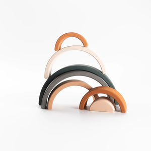 Wooden Rainbow Toy Arch Stacker from Wood Gift for Child - littlelightcollective