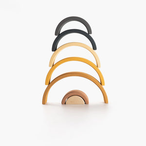 Wooden Rainbow Toy Arch Stacker from Wood Gift for Children - littlelightcollective