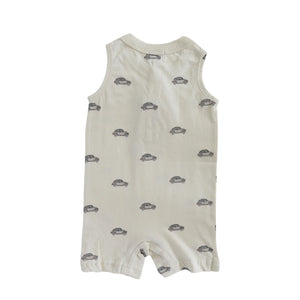 Organic VW Henley, Baby Romper, with Snap Shorts - littlelightcollective