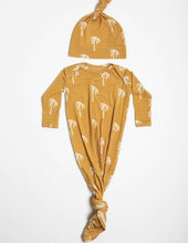 Load image into Gallery viewer, Knotted Infant Gown + Beanie Hat - Palm Print - littlelightcollective
