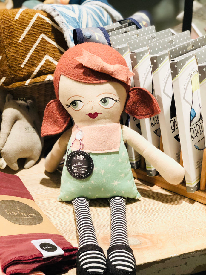 Green Stiches Doll - June - littlelightcollective