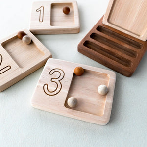 Wooden Number Counting Trays - littlelightcollective