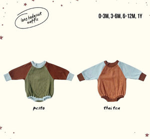 LONG BODYSUIT WAFLE - Thai Tea - littlelightcollective