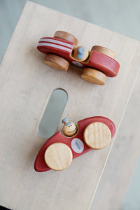 Wooden Race Car Toy - Red - littlelightcollective