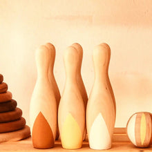 Load image into Gallery viewer, Wooden Earthy Bowling Set ( 7 piece ) - littlelightcollective