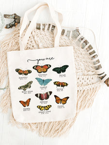 Butterfly Bible Verses Tote bag, Christian Sunday school bag - littlelightcollective