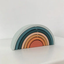 Load image into Gallery viewer, Wooden Rainbow Mini | Arch Stacking Toy | Lagoon - littlelightcollective