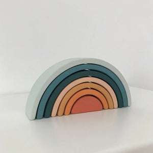 Wooden Rainbow Mini | Arch Stacking Toy | Lagoon - littlelightcollective