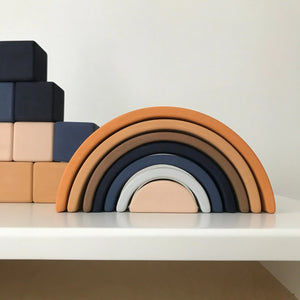 Wooden Rainbow Mini | Arch Stacking Toy | Desert Night - littlelightcollective