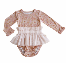 Load image into Gallery viewer, Long Sleeve Organic Tutu Romper- Bloom Floral - littlelightcollective