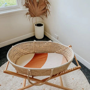 Peach Rainbow Cotton Cot / Crib Fitted Sheet - littlelightcollective