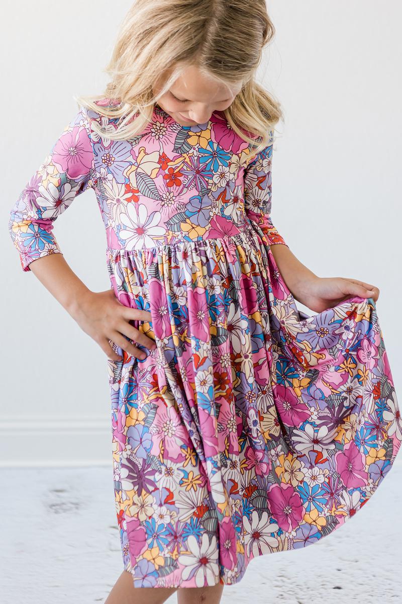 Boho Floral Dress - Mauve
