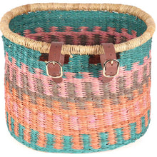 Load image into Gallery viewer, Adult Bike Basket - Peach / Turquoise - littlelightcollective